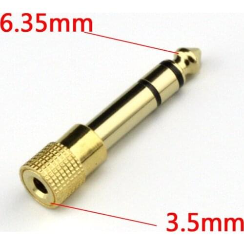 Jack 6.35mm Male Plug To 3.5mm Female Jack Audio Connector Headphone Amplifier Audio Adapter Microphone AUX 6.35 3.5mm Jack Plug