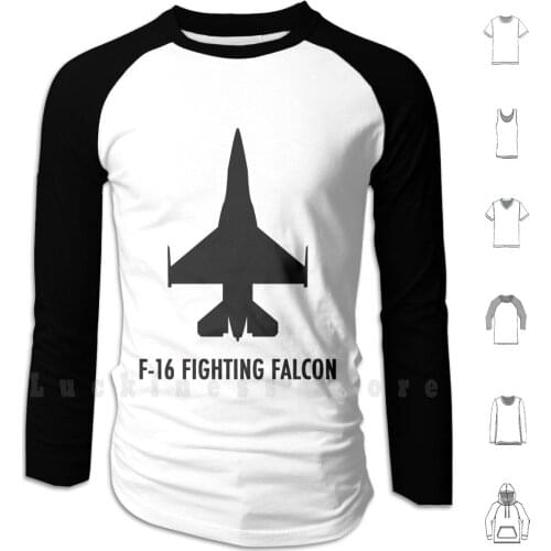 F-16 Fighting Falcon Hoodie Long Sleeve F16 F16 Fighting Falcon Fighting Falcon Jet Plane Airplane Military Military