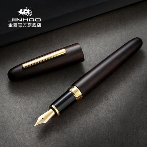 JINHAO 9056 Rosewood Fountain Pen Full Gold Clip Ink Pen Office Exquisite Writing Pen Business ,Box Option