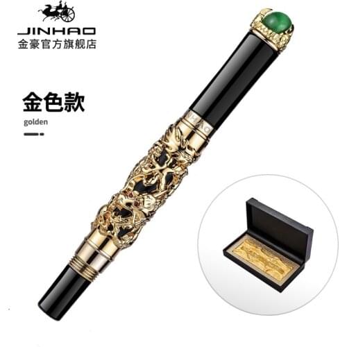 JINHAO Green/Red Gem Luxury Eastern Dragon Gel Pen Business Office Rollerball Pen Office Supplies Stationery Caneta Gift