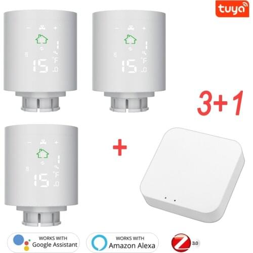 Tuya ZigBee Temperature Controller Smart Home Control Alexa Google Home Smart Radiator Actuator Programmable Thermostat Heater