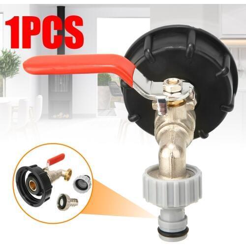 IBC Tank Cap With Brass Tap 1/2" Snap On Connector Water Butt Hose Pipe Home Garden Water Connectors