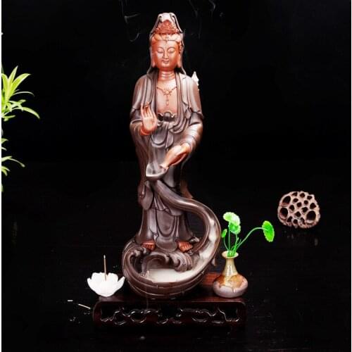 Reflux censer new ceramic furnishing articles The bodhisattva guanyin Buddha desk decoration antique home decor home decore