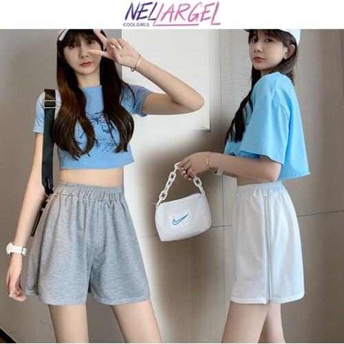 NELLARGEL Women Zipper Kawaii Harajuku Causal Shorts 2021 Summer Female Korean Fashion Vintage Baggy Shorts Girl Y2k Black Short