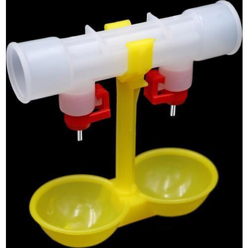 10 Pcs Chicken Drinking Fountain Double Hanging Cup Ball Nipple Drinkers 25cm Chicken Equipment Wholesale Quail Feeders