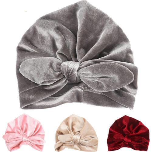 New Velvet Baby Hat for Girls Autumn Winter Baby Boy Cap Photography Props Elastic Infant Beanie Turban Hat Baby Accessories