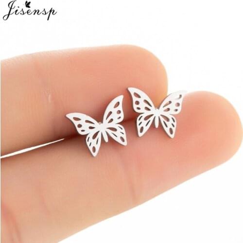 New Butterfly Earrings Women Small Stainless Steel Stud Earrings for Girls Child Fashion Jewelry Cartilage Ear Studs Pendientes