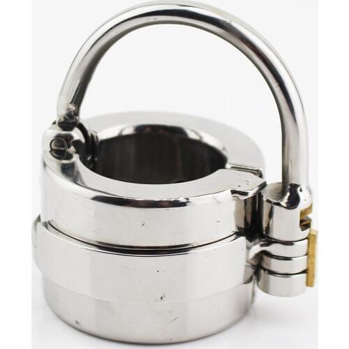 Latest Design Stealth Lock Design Scrotum Pendant Stainless Steel Ball Stretchers Cock Ring Locking Real Men CBT Sex Product