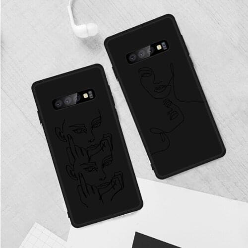 Funny Abstract Women Black Silicone Phone Case For Samsung S21 S20 A11 S10 S10E S9 S8 Plus Lite Note10 Note20 Ultra TPU Cover