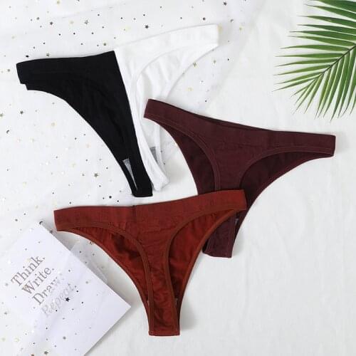 Stretch Cotton Thongs Panty Low-rise Panties For Women T-back Sexy Lingerie Female Underpants Intimate G-string Underwear Thongs