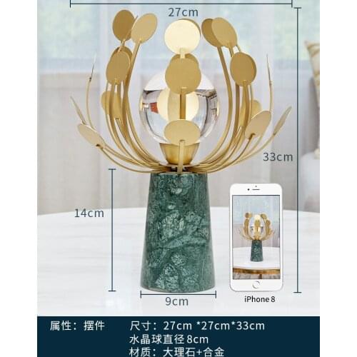 Light luxury marble crystal ball decoration European style living room TV cabinet decoration creative home decoration