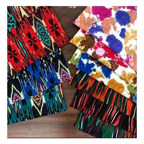 Rayon fabric dark floral printed fabric dress fabricLFCK080019