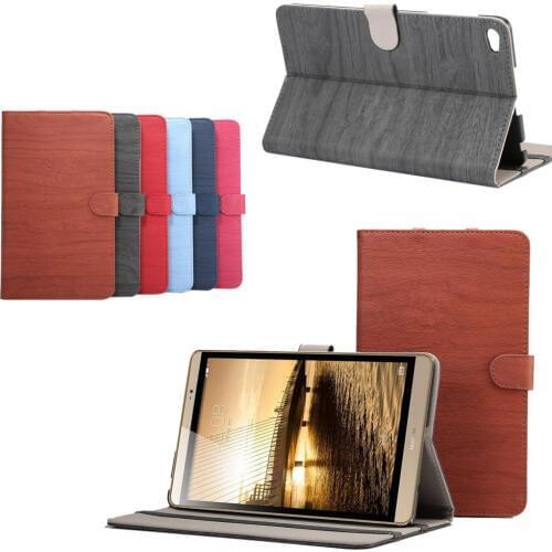 Ultra Slim Wood Grain Pattern PU Leather Case Stand Flip Protective Cover For Huawei MediaPad M2 8.0 M2-801W M2-803L Tablet