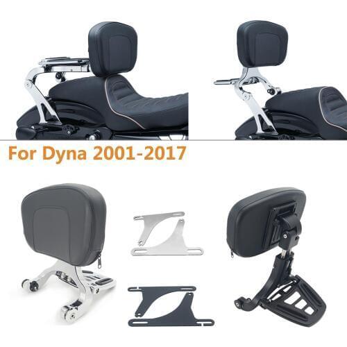 Motorcycle Multi-Purpose Driver Passenger Backrest Folding Luggage Rack For Harley model Dyna 2001 - 2017