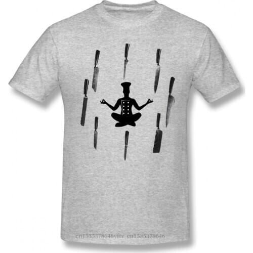 Knives Keep Chefs Calm Print Cotton Funny T Shirts Overcooked Kitchen Cooking Game Men Fashion Streetwear