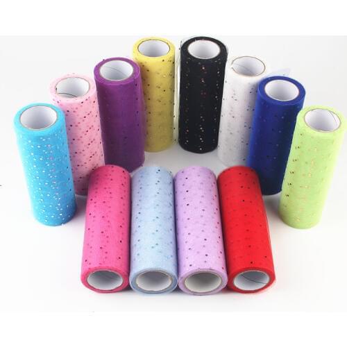 15cm*10Yards Hard Chiffon Small Sequins Glitter Tulle Roll for Wedding Decoration Party DIY Skirt Baby Shower Mesh Organza Spool
