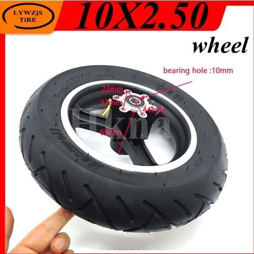10 Inch Pneumatic Wheel 10x2.50 Tire with Disc Brake Hub for Electric Scooter Front Wheel