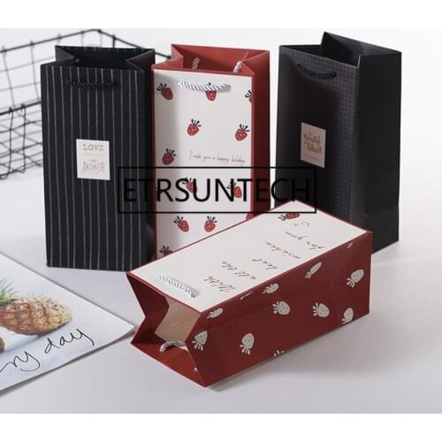 100pcs Festival Gift Bags With Handles Party Gift Package Bags Wedding Birthday Christmas New Year Bag