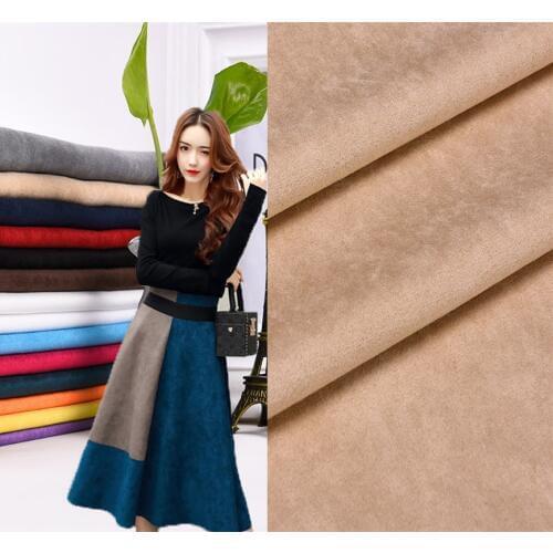 150CM*50CM Fake Suede Fabric Soft Polyester Faux Suede Cloth Black White Blue Pink Red Textile Fabric Tissus Bazin Material