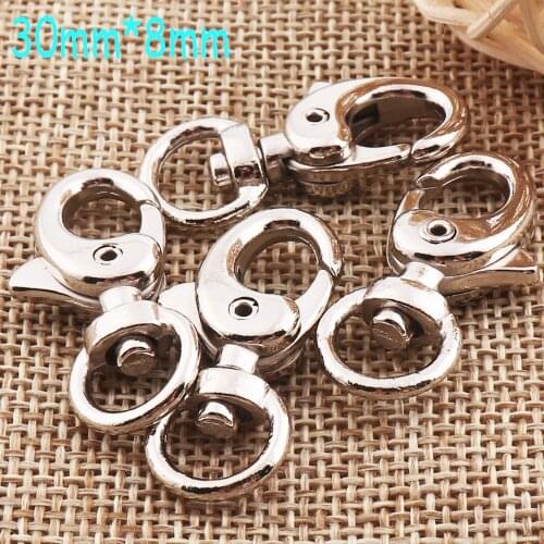 20 PCS Silver Lobster Swivel Clasps Carabiner Snap Buckle Hook Bag Purse Strap Handbag Swivel Snap Purse Hook-9mm*30mm