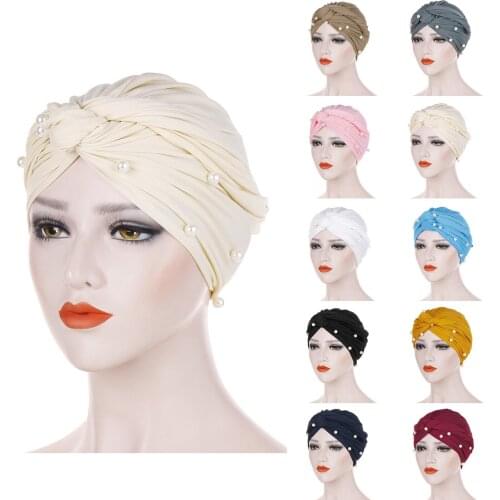 2021 New Fashion Print Woman Turban Hat Soft Elastic Flowers Lady Muslim Headdress Wrap Head Scarf Hijab Caps Turbante Female