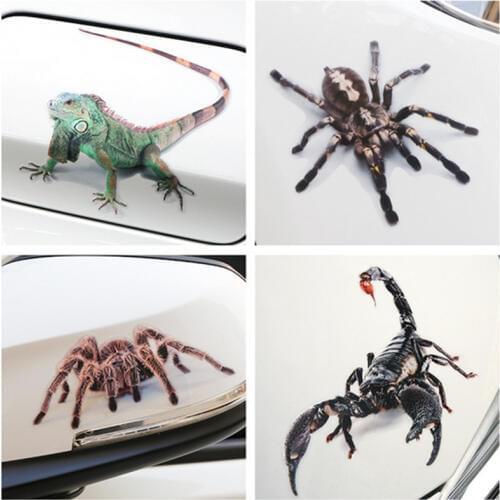 3D car sticker spider lizard scorpion styling animal sticker for Citroen C-Quatre C-Triomphe Picasso C1 C2 C3 C4 C4L C5 Elysee