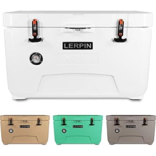 70QT Plastic insulated multifunction hard rolling outdoor cooler box