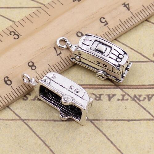 8pcs Charms Caravan Trailer Touring Travel Trailer 26x7x6mm Tibetan Pendants Antique Jewelry Making DIY Handmade