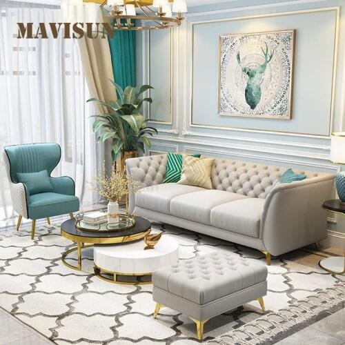 American Minimalist Style Contemporary Small Apartment Hotel Corner Sponge Sofa Bed Living Room Furniture With Genuine Leather