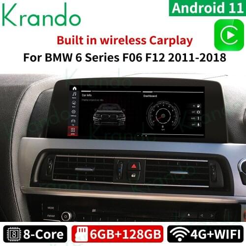 Krando Android 11.0 10.25 6G 128G Car Audio for BMW 6 Series F06 F12 2011-2018 Radio Player CIC NBT Multimedia Wireless Carplay
