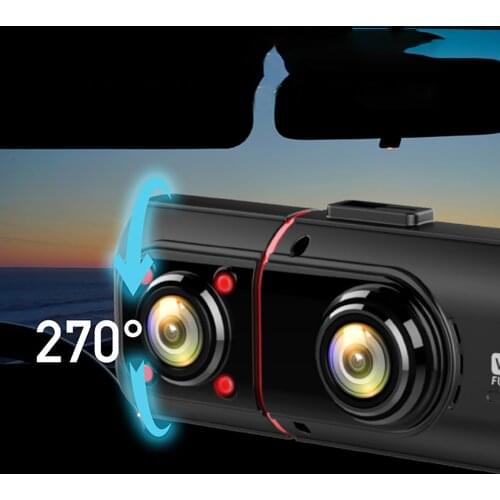 KG350 Car Dash Cam HD 1280P Dual Camera Front Inside GPS Function Driving Video Recorder With Night Vision