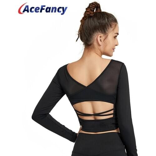Seamless Women Elastic Long Sleeve Crop Top YJY20-3 Acefancy Slim Fit Yoga Shirt Crop Top Absort Sweat Sports Wear For Women Gym