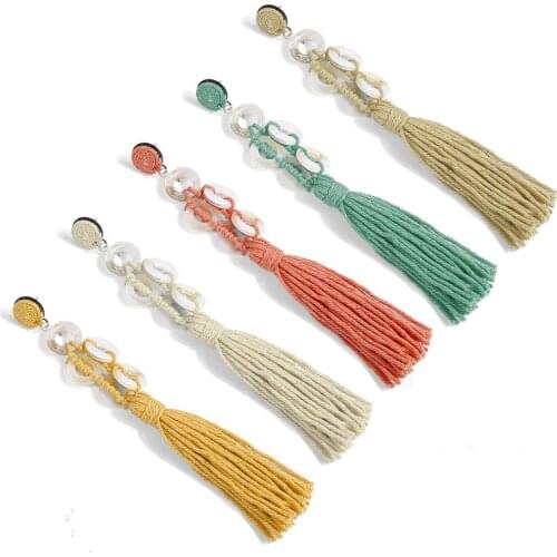 Bohemian bucolic vintage tassel earrings for women