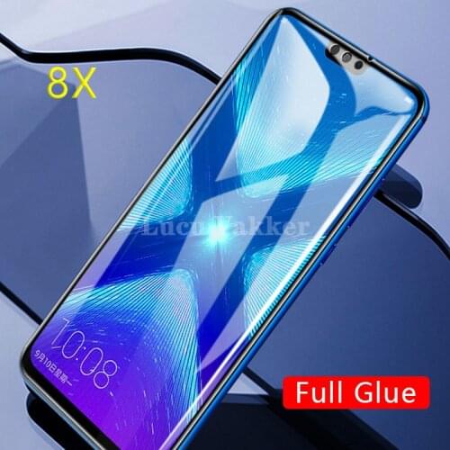 Case on honor 8x tempered glass screen protector for huawei honor8x 8 x x8 full cover phone film protective safety glas film 6.5