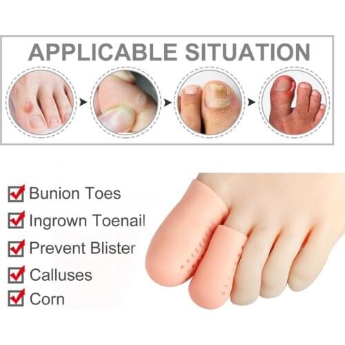 8Pairs/Set Breathable Toe Protector Ventilation Hole Moderate Thickness Silicone Big Toe Bunion Thumb Separator Soft Cover for P