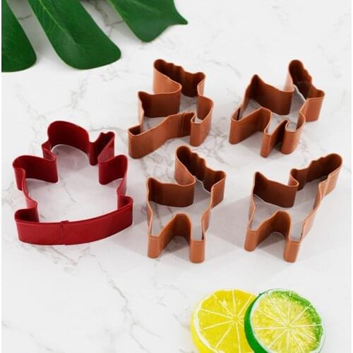 Cookie Cutter Deer Shape Christmas Elements Stainless Steel Wear-resistant Sled Cookie Mold for Birthday Decorating Kitchen Tool