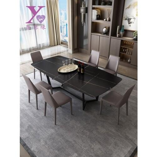 Italian minimalist rock plate dining table small family dining table Nordic luxury marble table modern simplicity
