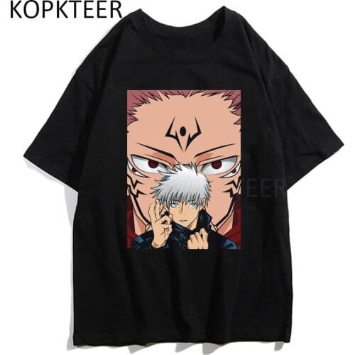 Jujutsu Kaisen Anime T-shirts Hipster Cartoon Casual Summer Tops Men Women Loose Cotton Ulzzang Vintage Short Sleeve T-Shirts