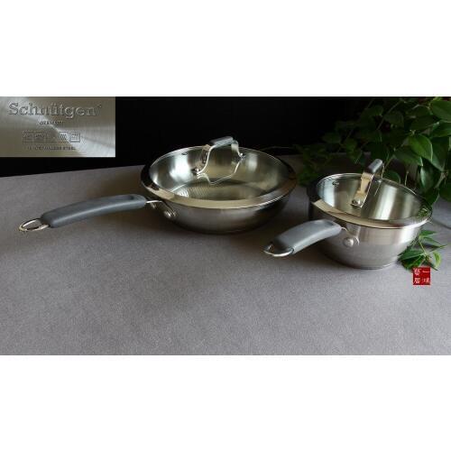 Stainless steel kitchenware soup pot milk pot frying pan 2 kit 3.2
