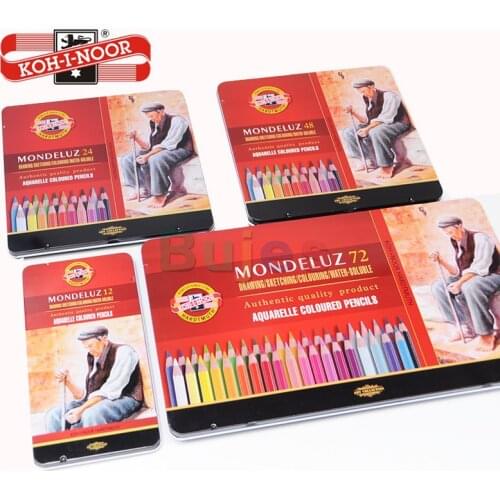 KOH-I-NOOR Mondeluz Aquarelle Watercolor Pencil Set,2/24/36/48/72 color,Assorted Colored Pencils in Tin,for water colour drawing