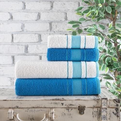 She & co Cotton 4'lü Towel Set-Nave