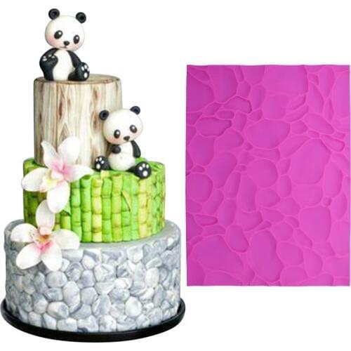 NEW Cobblestone Wall Line Grain Shape Silicone Mold Printing Texture Mat Sugarcraft Fondant Mold Baking Decor Mold K762