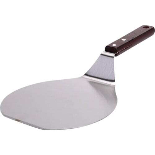 Round Pizza Shovel Stainless steel pizza transfer shovel with wooden handle Baking tools Baked Pizza Operation Tool