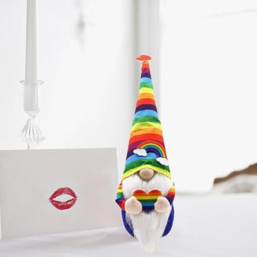 LGBT Gay Pride Rainbow Gnome Faceless Plush Doll Scandinavian Tomte Nisse Pride Nordic Home Decor Gay Pride Gift