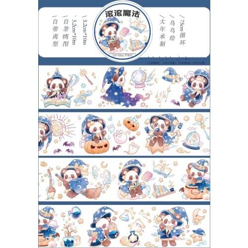 Lovely Magic Panda Collection Washi Tape for Card Making Bullet Journal DIY Scrapbooking Decorative Sticker