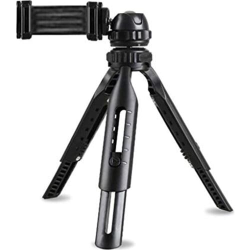 Mini Cell Phone Tripod with Phone Holder 360 degrees Rotation Adjustable Flexible Travel Tripod for Smartphone Black