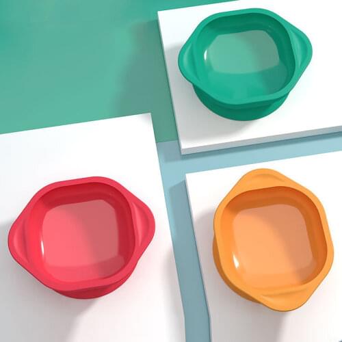 Misuta Sucker Bowl Integrated Silicone Sucker Bowl Anti-falling Bowl Learning Training Eating Silicone Food Supplemental Bowl