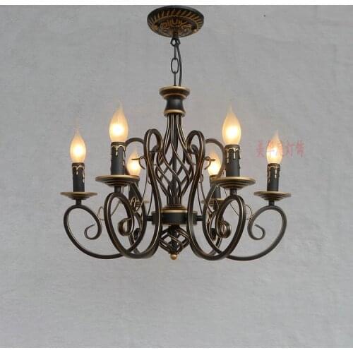 Multiple Retro pastoral bedroom pendant light restaurant bar lamp American clothing store Iron personality ZX33