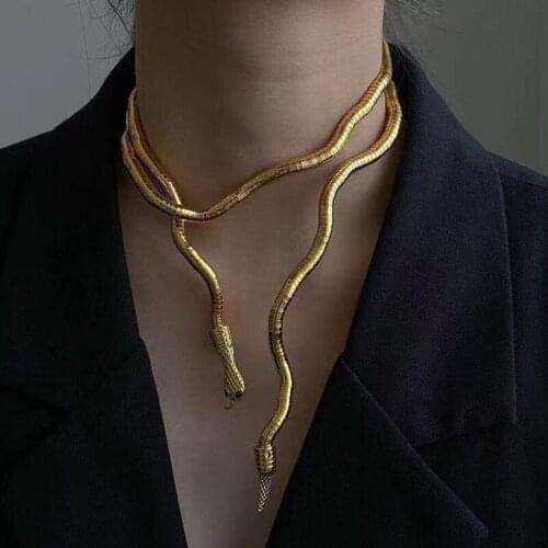 Fashion Open Casual Style Snake-Shaped Design Necklace Ladies Collar Personality Exaggerated Punk Necklace For Women Jewelry New
