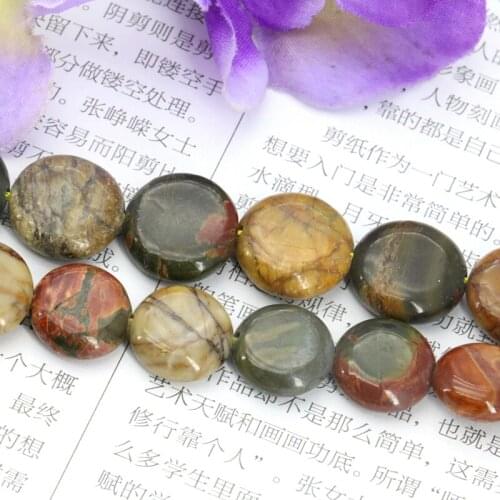 Coin shape multicolor picasso loose beads 12mm 14mm size optional 15inches DIY best selling stone beads women jewelry making